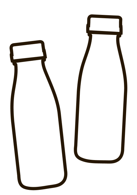 Black and white bottle icon